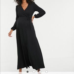 ASOS black long maternity dress